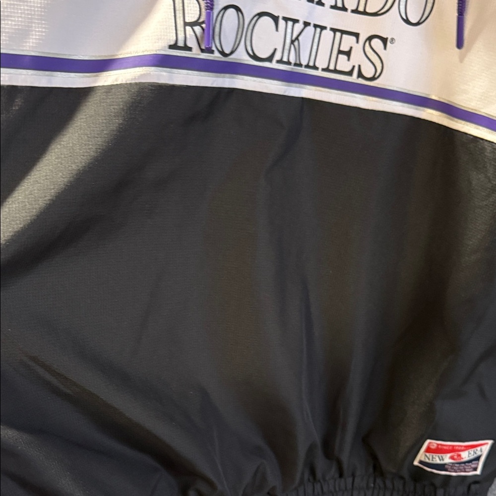 Colorado Rockies New Era Windbreaker with Hood - Purple Black White Men’s Large - Picture 8 of 15
